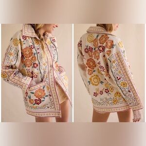 NWOT Free People We The Free Avery Embellished Jacket - pearled ivory - XS *IR*